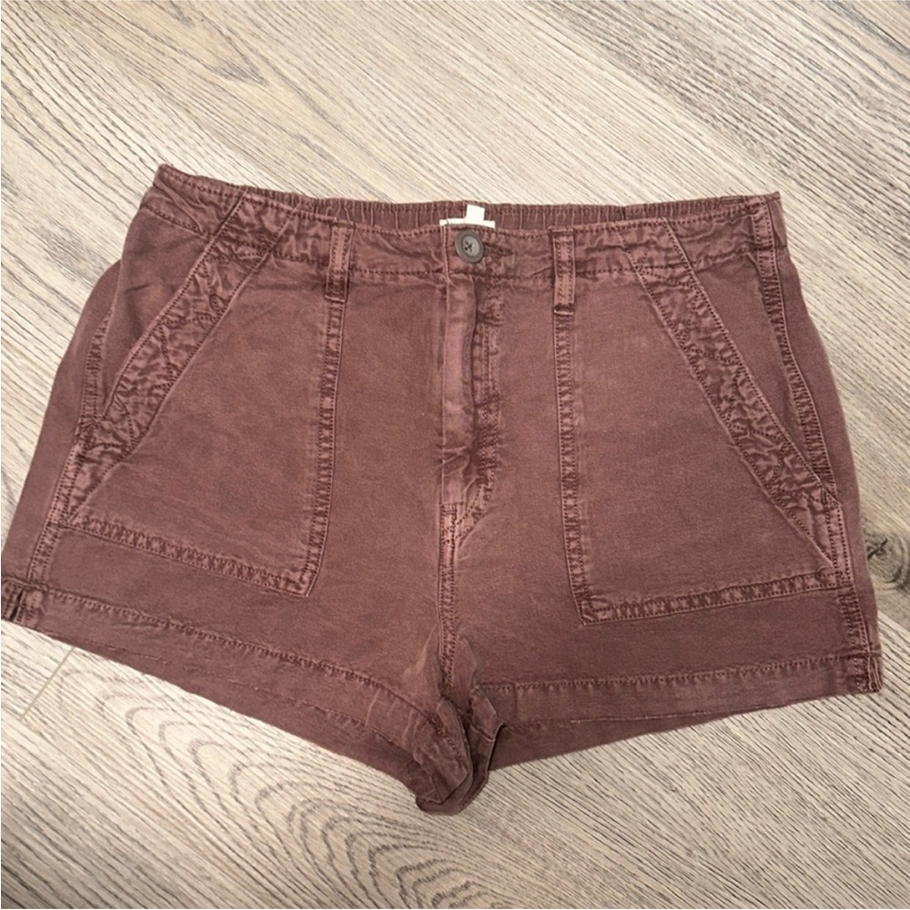 Aerie Brown Shorts with Cuffed Hem